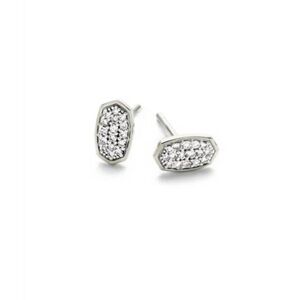 Marisa Stud Earrings in White Diamond and 14k White Gold